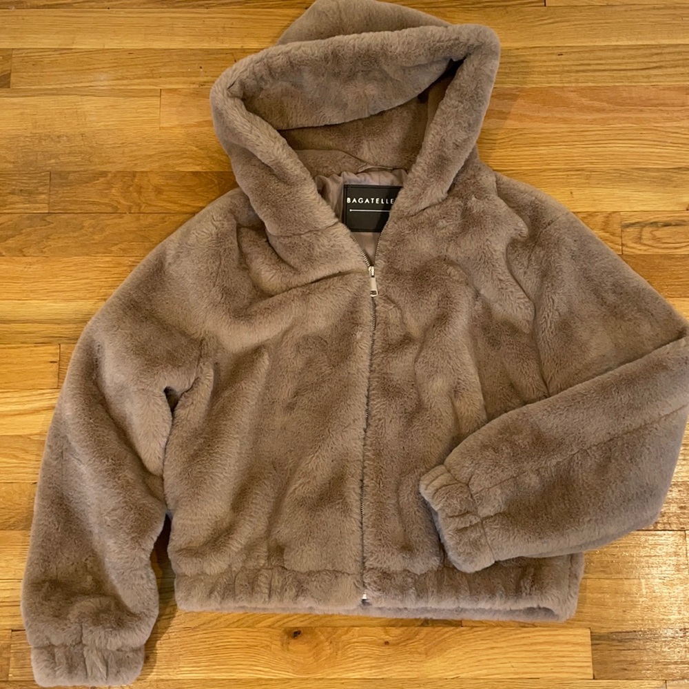 Bagatelle NYC S Crop Teddy Jacket